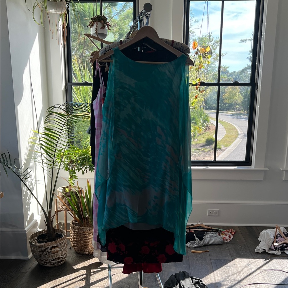 JAYGODFREY Teal and Purple silk Dress